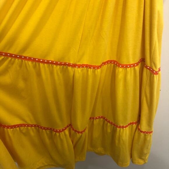 Vintage Jody T Yellow Midi Summer Dress Size 7 Cottagecore Boho - Picture 5 of 8